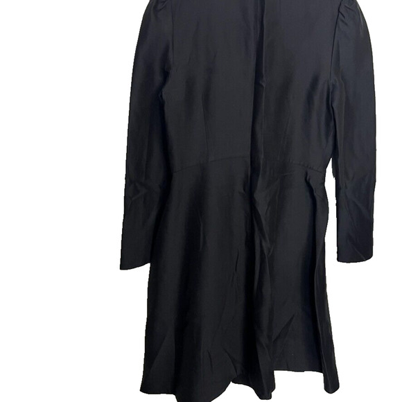 Co Dress Womens M Black Midi Long Sleeve Wool Cashmere Silk Pleated Pockets Zip - Picture 8 of 9